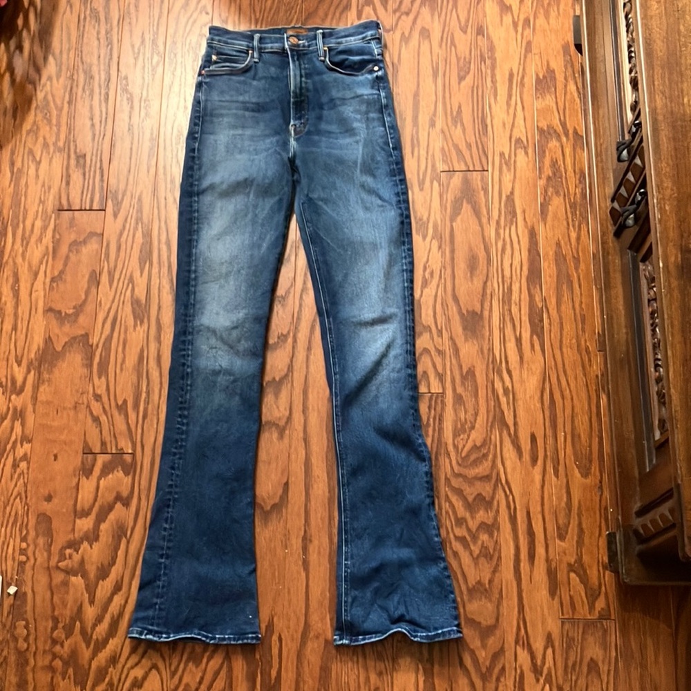 MOTHER Blue Flare Wide Leg Jeans